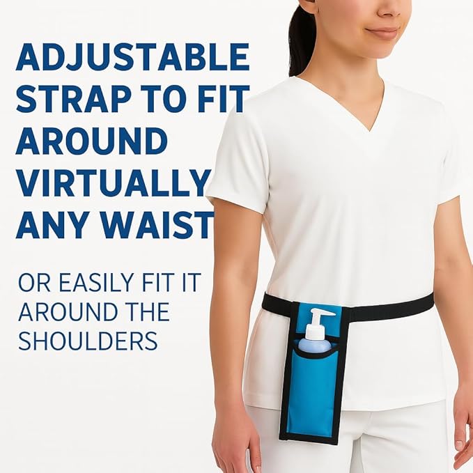 Royal Massage Oil Bottle Holster with Adjustable Strap – Hands-Free Waist or Shoulder Pouch for Therapists – Fits Most Pump Bottles – 8 Color Options - Bottle Not Included (Aqua)