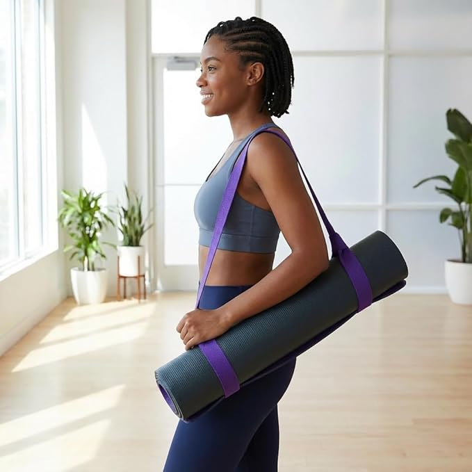Yoga Mat Carrier Strap, Adjustable Thick Band for Carring Large Mats & Professional Stretching