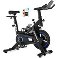 Exercise Bike, Brake Pad/Magnetic Stationary Bike with App, Low Noise Indoor Cycling Bike with 330lbs Weight Capacity, Adjustable Seat, Tablet Holder, Water Bottle Holder for Home Fitness and Weight Loss