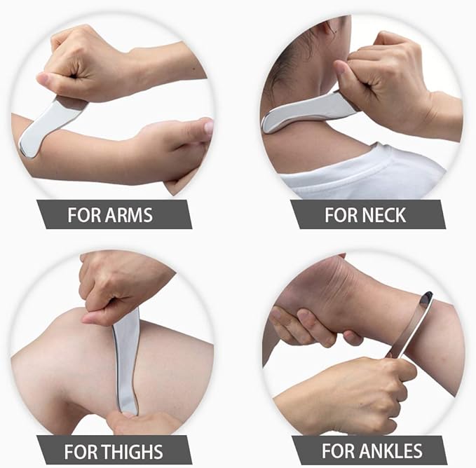 Gua Sha Tools, Stainless Steel Scraping Massage Tool, IASTM Tools, Myofascial Scraping Tools to Physical Therapy, Scar Tissue and Soft Tissue (A)