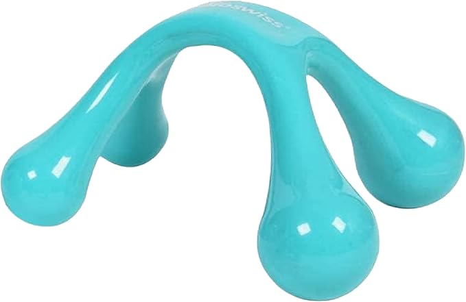 BioSwiss Handheld Full Body Massager, 4-Leg Pressure Point Massage Tool for Back, Neck, and Shoulder, Portable Manual Massager