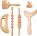 Wood Therapy Massage Tools Set 6-in-1 – Maderoterapia Lymphatic Drainage Massager Kit for Body Sculpting, Cellulite Reduction, Muscle Pain Relief, Body Shaping & Contouring for Home Spa Use