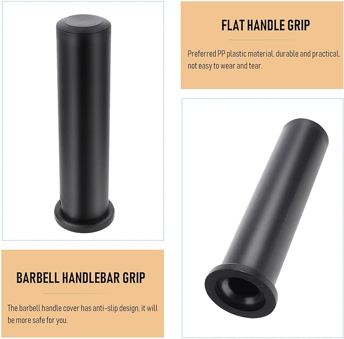 PartyKindom Barbell Sleeve Attachment Pp Plastic Flat Head Handle Grip 50mm X 200mm Anti-Slide Barbell Handlebar Cover for Strength Training Fitness Equipment