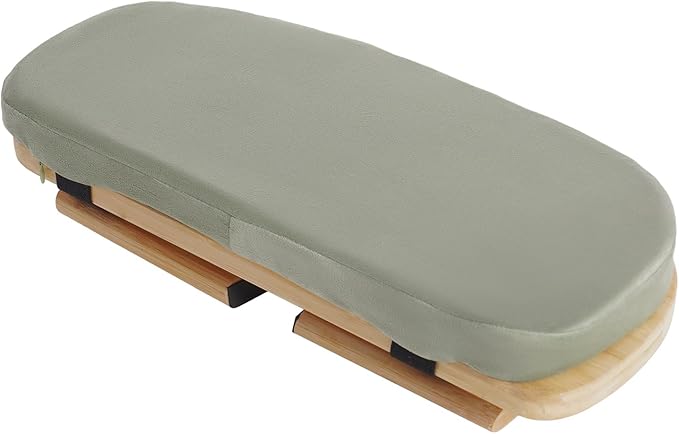 Bamboo Meditation Bench with Cushion, Folding Kneeling Meditation Bench, Portable Kneeling Chair for Kneeling or Sitting, 396.83lbs Load Max (Green)