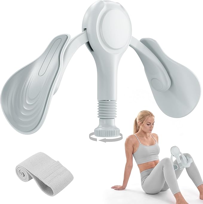 Pelvic Floor Exercise Devices Kegel Exerciser Muscle Trainer 15-70lbs Adjustable for Women/Men, Inner Thigh Exerciser Hip Abductor Machine with Resistance Band, Leg Workout