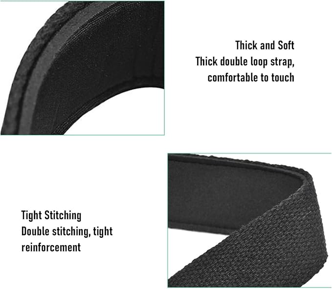 Drfeify 2PCS Double Loop Pilates Strap with D Circle, Adjustable Exercise Wrist Band for Home Gym Workouts