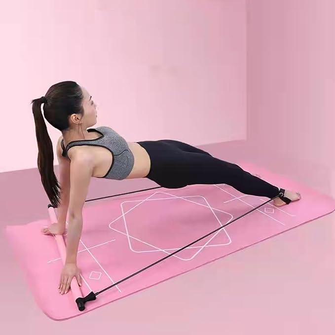 Pilates Bar Kit - Sculpting Elastic Fusion Bar Pilates Stretch Lightweight, Easy Installation Portable Workout Bars Fitness Supplies for Women, Men, Boys, Girls