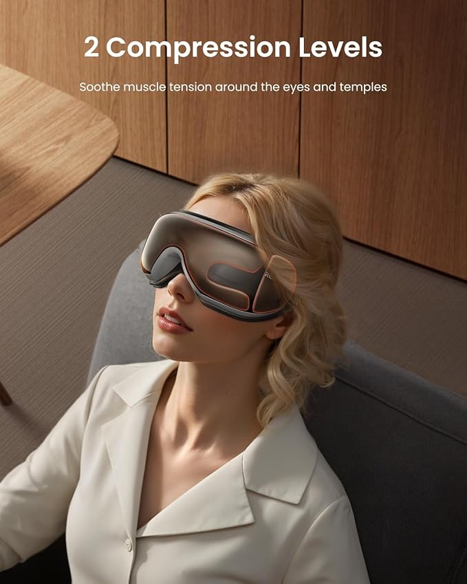 RENPHO Eye Massager with Heat, FSA Eligible HSA, Birthday Gifts for Men, Eyeris1 Eye Massager with Remote Compression, Sleep Mask for Relax Migraine Relief Reduce Strain Improve Sleep