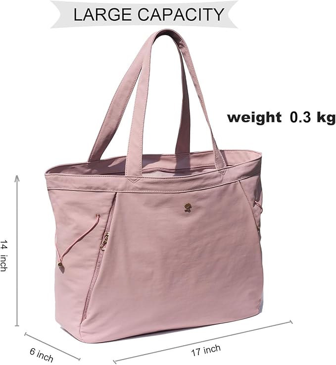 ESVAN Yoga Tote Bag for Women Shoulder Bags Drawstring for Office Workout Travel Carryall Pilates Gym and Beach