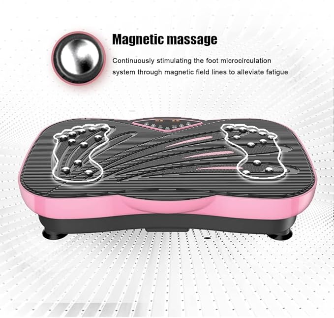 Vibration Plate Exercise Machine Whole Body Vibration Platform Machine with Loop Resistance Bands for Home Fitness Training & Weight Los