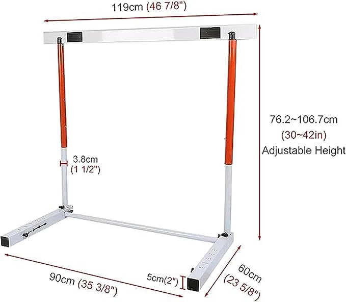 Metal Agility Speed Hurdles, Adjustable Height Track and Field Hurdles, Athletic Workout Obstacles Bar, Portable Sport Training Pole Set (76)