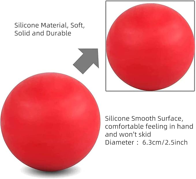WOVTE Massage Lacrosse Ball for Sore Muscles, Shoulders, Neck, Back, Foot, Body, Deep Tissue, Trigger Point, Muscle Knots, Yoga and Myofascial Release (Blue) (Red Purple)
