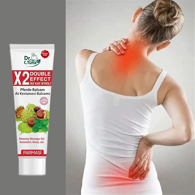 FARMASi Dr. C. Tuna Pferde Balsam Double Effect Massage Gel, Horse Chestnut & Herbal Cooling Formula for Relaxing Body Massage, Refreshing Menthol Sensation, 8.45 fl oz