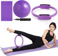 Tsikavo Pilates Ring, Pilates Ring Circle and Ball Set, 12 Inch Magic Circle Pilates Ring,9 Inch Small Exercise Ball,Resistance Bands Set, Home Pilates Equipment for Women