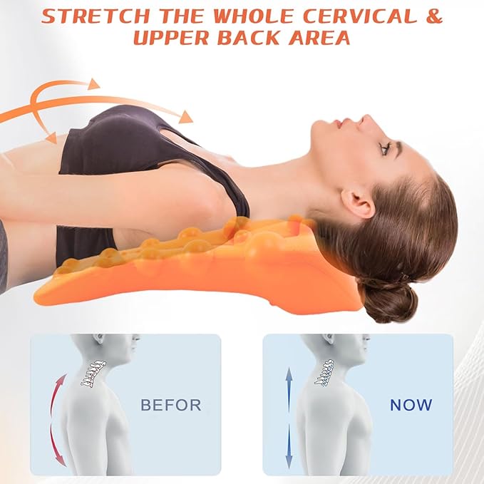 Trapezius Trigger Point Massager,Neck Massager for Muscle Relaxation,Helps with Pain Relief,Suboccipital Release Tool for Neck,Back,and Shoulders (Orange)