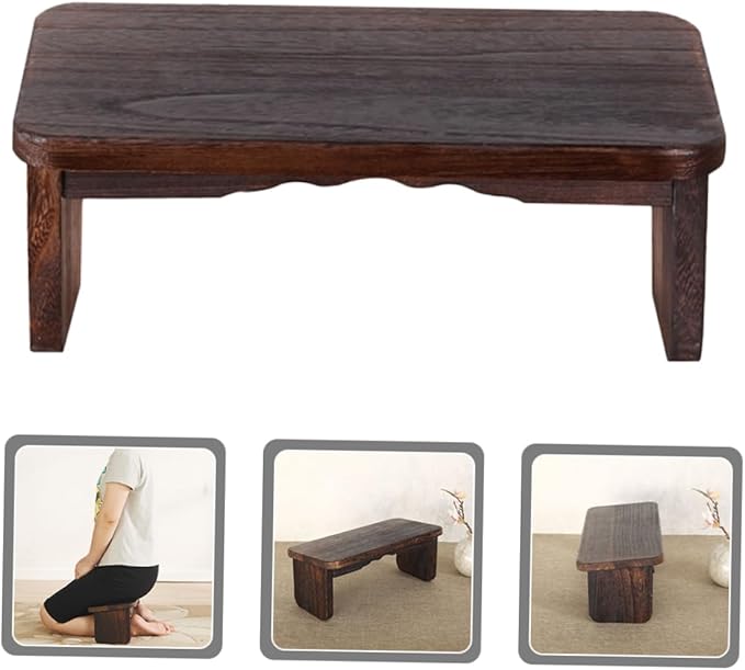Wooden Meditation Stool Portable Foldable Kneeling Bench for Meditation Tea and Prayer Non-Slip Design Comfortable Cushion and Compact Size
