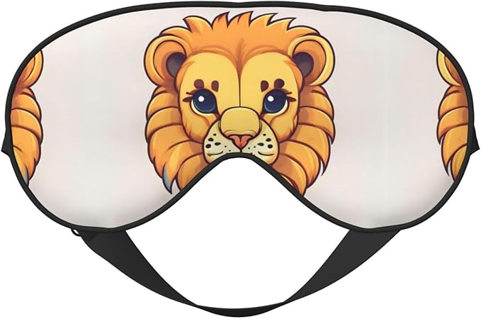Cartoon Cute Little Lion Head-Mounted Double-Sided Light-Blocking Sleeping Eye mask to Protect Eyes and Relieve Eye Fatigue