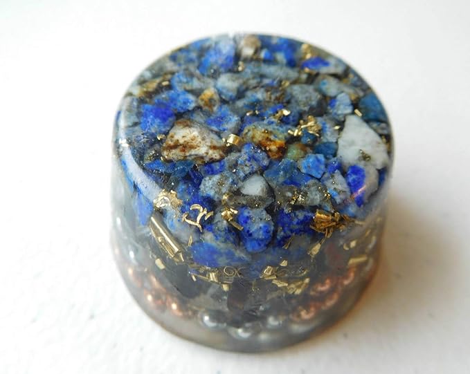 Lapis Orgone Generator Energy Accumulator 528Hz/7.83Hz/Advance Harmonics Many Beautiful Ingredients and Colors! (Lapis)