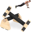 Wooden Parallettes 2 PCS Wood Push-up Stand for Exercise Home Workout Equipment Strength Training Non-Slip Base for Handstand Blocks, Pushup Handles & Planks
