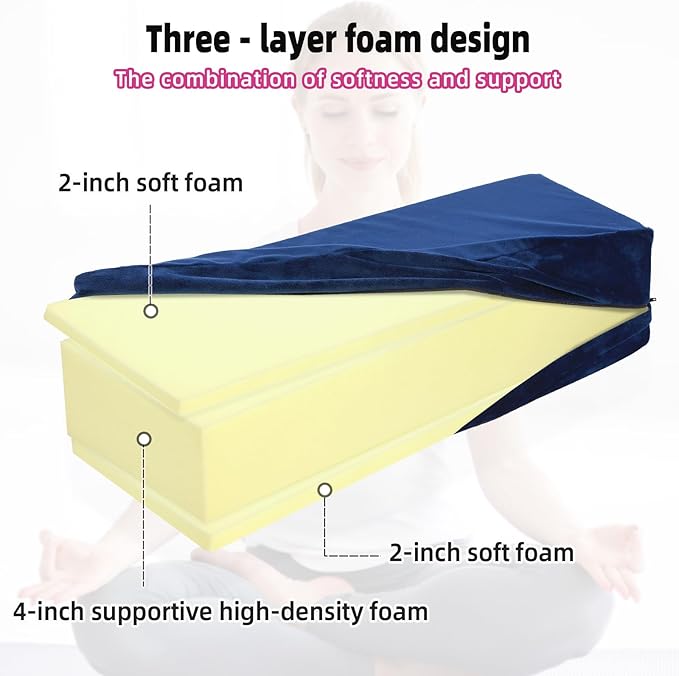 GOFORIT Yoga Bolster Pillow for Meditation and Support，Rectangular Meditation Pillow for Restorative Yoga，26.5"X9.5" X6"
