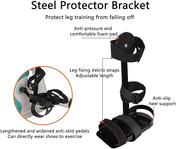 for Leg Protector Bracket Pedal Exercisers, 1 Pair Leg Ankle Fixed Support Bracket, Lengthened & Widened Anti-Skid Pedals, for Rehabilitation Trainer for The Elderly and Disabled,rightleg