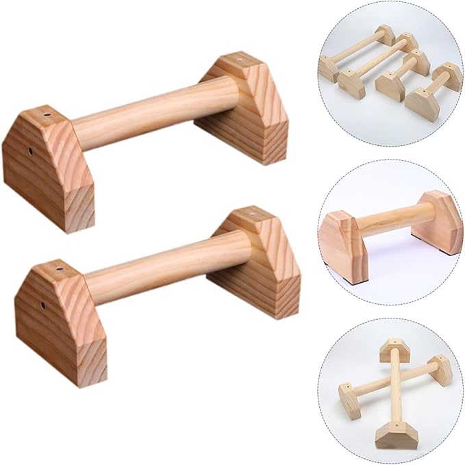 Balacoo Pine Wood Push-up Stands Pair 30cm Home Exercise Equipment Push-up Frames for Indoor Strength Training Fitness