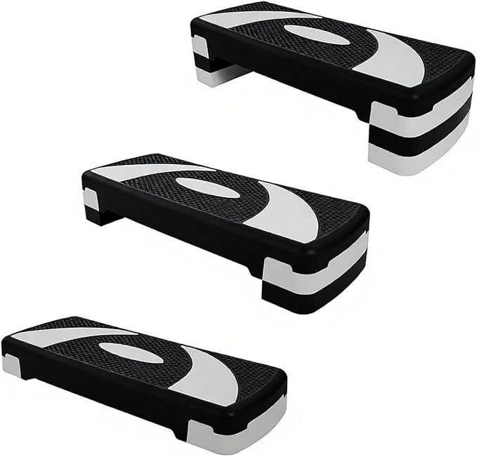 Adjustable Aerobic Step Platform, 31 Inch Non-Slip Workout Step with 3 Height Options (4/6/8 inch), Supports 400 lbs for Home Gym, Cardio & HIIT Training