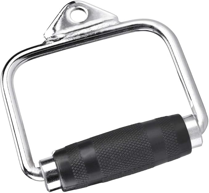 Stirrup Handle Attachment, Comfortable Rubber Grip Steel Cable Exercise Grip for Home Gym Workouts Strength Training Rehabilitation