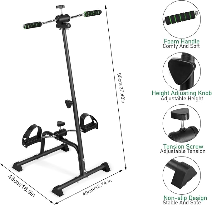 Pedal Exerciser Bike for Seniors,Hand Arm Leg and Knee Physical Therapy Peddler Exercise Equipment Adjustable Fitness Equipment for Seniors, Elderly Home Pedal Exercise Bike for Total Body