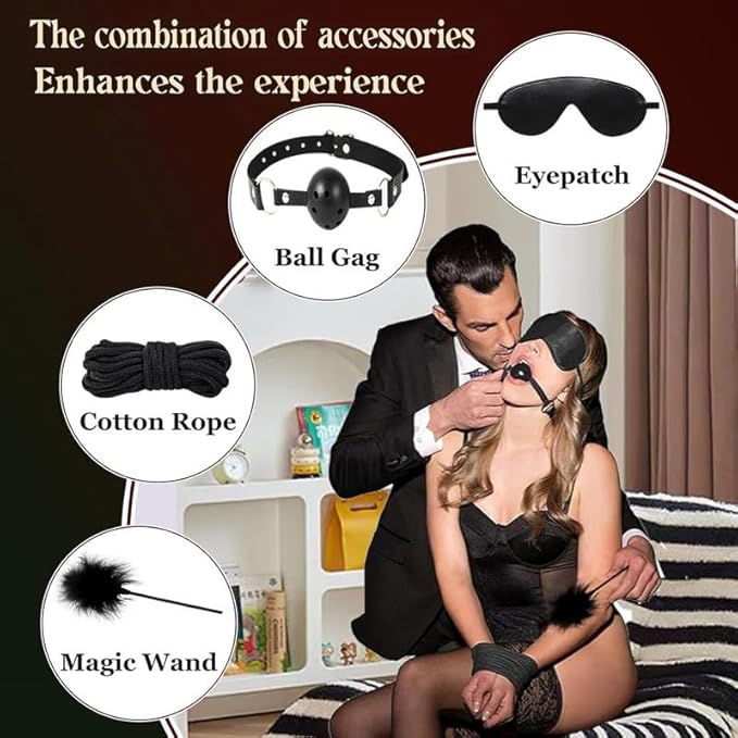 11 Pieces of Black Leather Sports Set, Comfortable and Soft Adjustable Set Accessories, Quick Drying and Sweat Absorbing Pilates Equipment