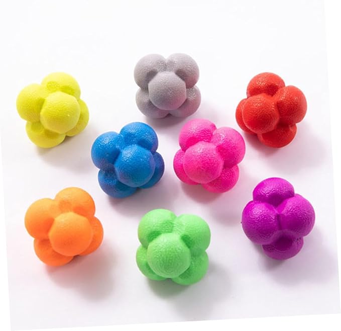BESTOYARD 9 Pcs Hexagon Ball Interactive Toy Interactiv Training Agility Balls Reaction Softball Reaction Time Agility Reaction Reflex Training Fitness High Elasticity Football