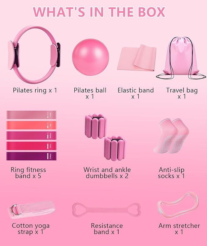 Pilates Ring Set with Adjustable Resistance