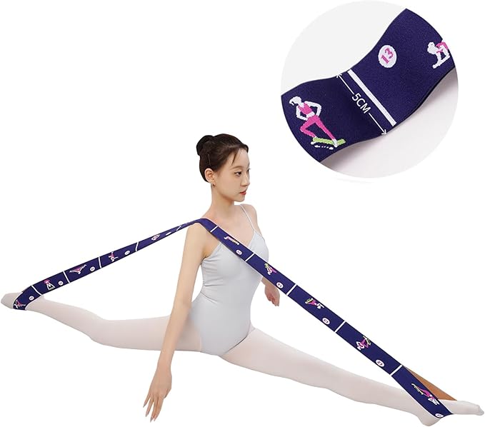 Extra-Wide Yoga Stretch Straps with 11 Loops - Adjustable & Reinforced Stretching Bands for Pilates, Dance, Gymnastics & Physical Therapy, Premium Home Training Equipment
