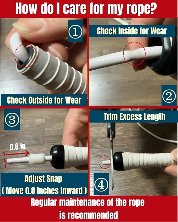 Boxing Jump Rope - Tangle-Free, 16% Heavier than Regular PVC Ropes, Adjustable Length, Hand-Wrapped Anti-Slip Grip Band Included - Ideal Skipping Rope for Boxing Training