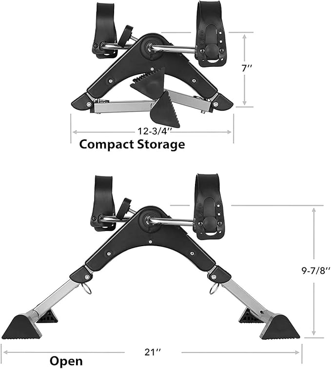 Foldable Under Desk Exercise Bike Portable Arm and Leg Pedal Exerciser