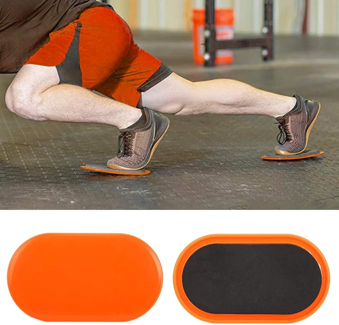 Keenso 2Pcs Exercise Core Slider, Workout Sliding Disc Disks Slider Slide Mat Sports Abdominal Muscle Fitness Equipment (Yellow)