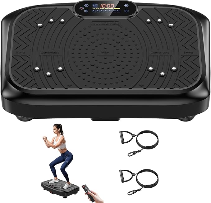 Vibration Plate Exercise Machine 450 Lbs Capacity,Vibrating Plate for Lymphatic Drainage,Power Shake Plate 199 Speeds for Weight Loss,Full Body Vibration Platform Machines for Women Men