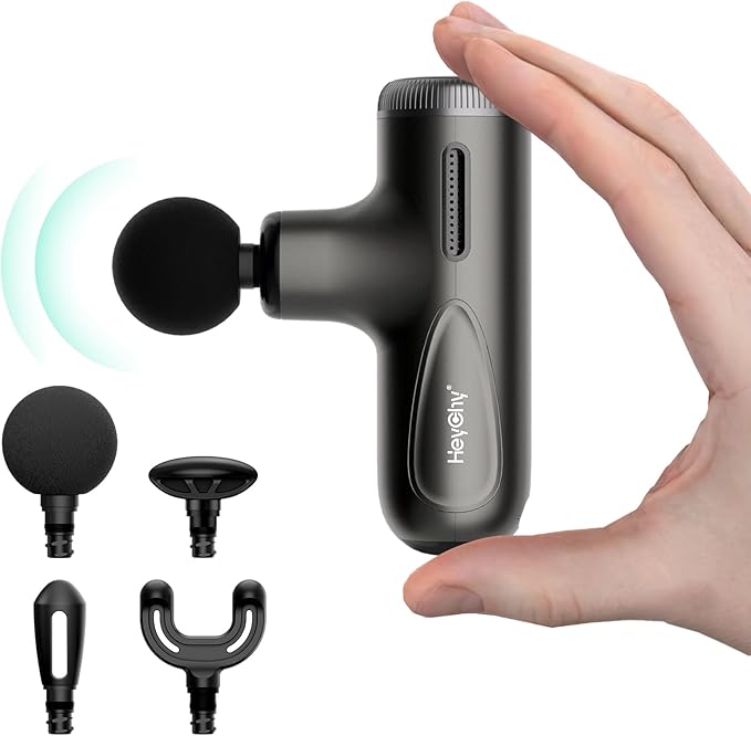 Super Mini Massage Gun Deep Tissue, Muscle Massager with Adjustable Amplitude, Portable Handheld Percussion Massager, Quiet for Home, Gym & Travel, Dark Gray