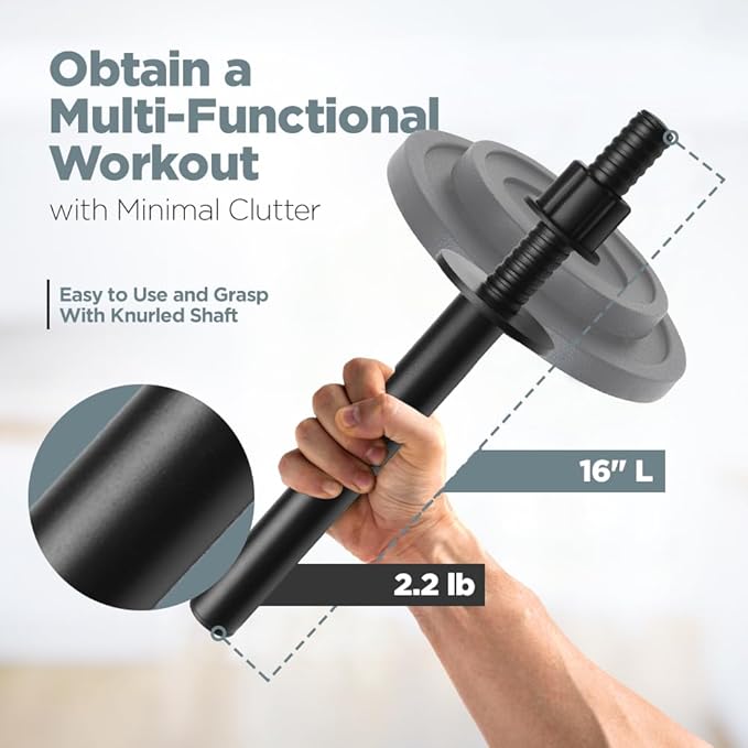 LoGest Wrist Strengthener, Forearm Exerciser - Option of Standard Plate 1 Inch or Olympic Plate 2 Inch With a Collar Hand Developer Arm Grip Workout Strength Trainer for Starter and Pro - Workout Equipment Home Gym Forearm Strengthener