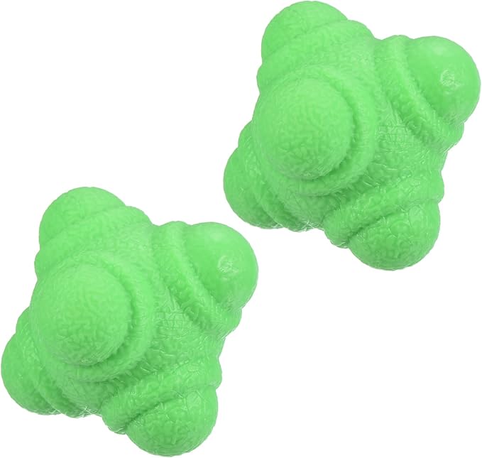 2 Pack Reaction Ball - TPR Low Difficulty Flexibility Training Ball Apply to Sports Exercise Daily Use (43 x 43 x 53mm, Green)