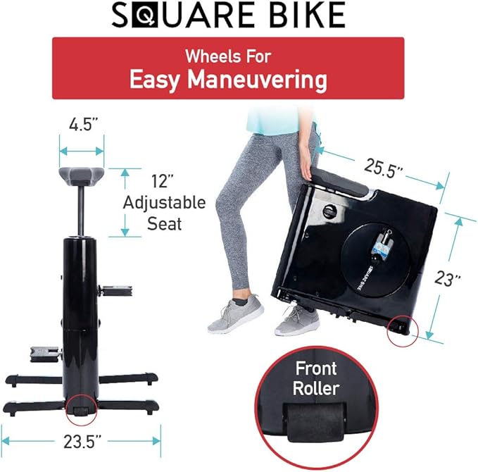 Compact Exercise Bike with 8 Levels of Magnetic Resistance - Stationary Bike For Home & Under Desk Exercise by Daiwa Felicity (Black)