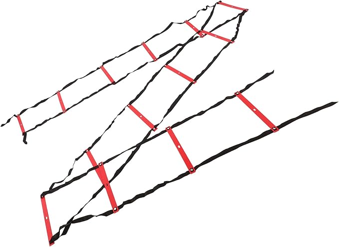 7M 14 Rung Agility Speed Ladder Stairs, Adjustable Training Ladder for Soccer Football Fitness, Non - Slip PP Agility Ladder with Angle Markers for Athletes and Coaches