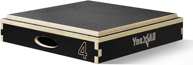 Yes4All 3 in 1 Wooden Plyo Box, Plyometric Box Platform for Jump Training, Jump Boxes for Home Gym Exercise and Outdoor Workout