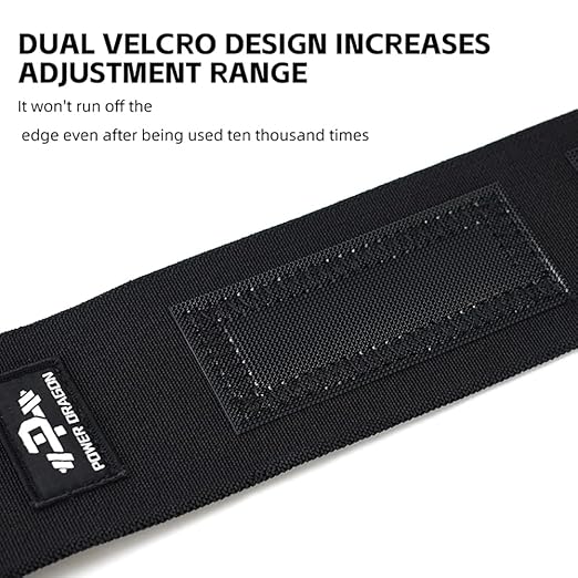 Weightlifting Elbow Wraps (1 Pair) - 90CM（35.4" ） Adjustable Compression Elbow Strap - Joint Support, Powerlifting & Gym Workouts (Men & Women) (Black)