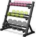 Dumbbell Rack, 3-Tier Dumbbell Weight Rack for Home Gym, Dumbbell Set for Dumbbell Kettlebell Barbell, Heavy Duty Weight Storage Organizer, Dumbbell Rack Stand Only