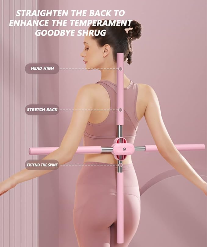 Posture Corrector, Yoga Sticks Stretching Tool, Humpback Correction Stick Yoga Open Back, Retractable Design Posture Trainer Corrector Fitness for Adult and Child,Blue