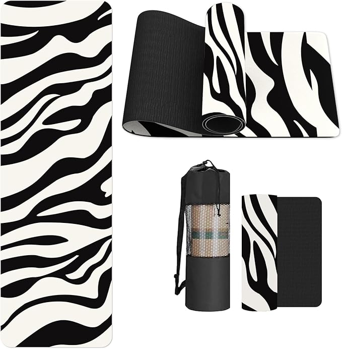 FOLAI Extra Thick Yoga Mat 6mm，pilates mat thick - Non-Slip Exercise Mat for HIIT, Pilates & Home Workouts & Workout with Free Carry Strap