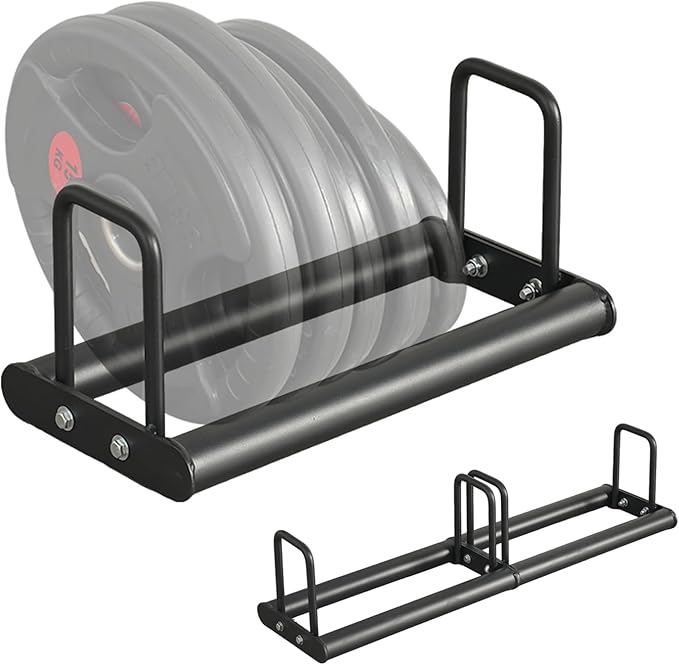 1PC Weight Plate Rack for Home Gym - Weights Rack for Plates Use Singly or Combine Multiple Units | Olympic Weight Plate Rack Up to 660 LBS - New Model Bumper Plate Rack for Easy Plate Changes