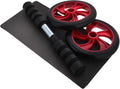 FRCOLOR Silent Ab Roller Wheel Red Abs Core Workout Equipment for Home and Outdoor Abdominal Muscle Training Fitness for Men and Women