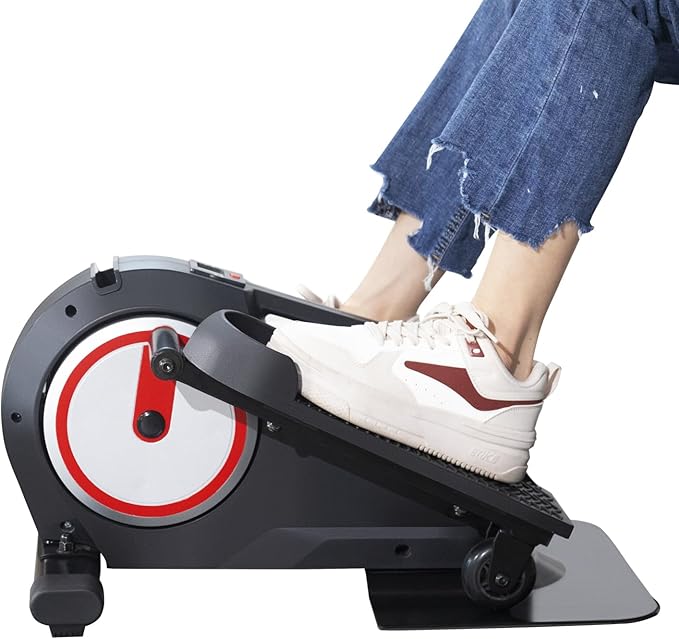 Under Desk Elliptical Machine, Portable Pedal Training Machine for Senior Exercise, Magnetic Mini Ellipse Machines Leg Exerciser Stair Stepper for Home with Resistance for Sitting or Standing